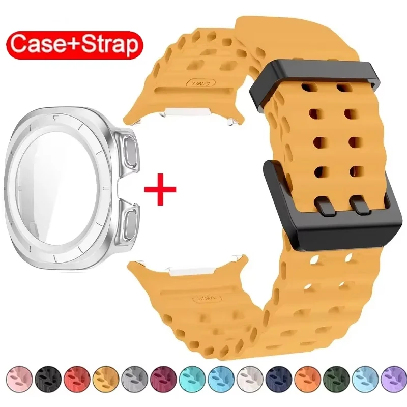 강화 유리 커버 + 삼성 갤럭시 시계 울트라 47mm 실리콘 스트랩 갤럭시 시계 울트라 47mm 밴드 보호 케이스