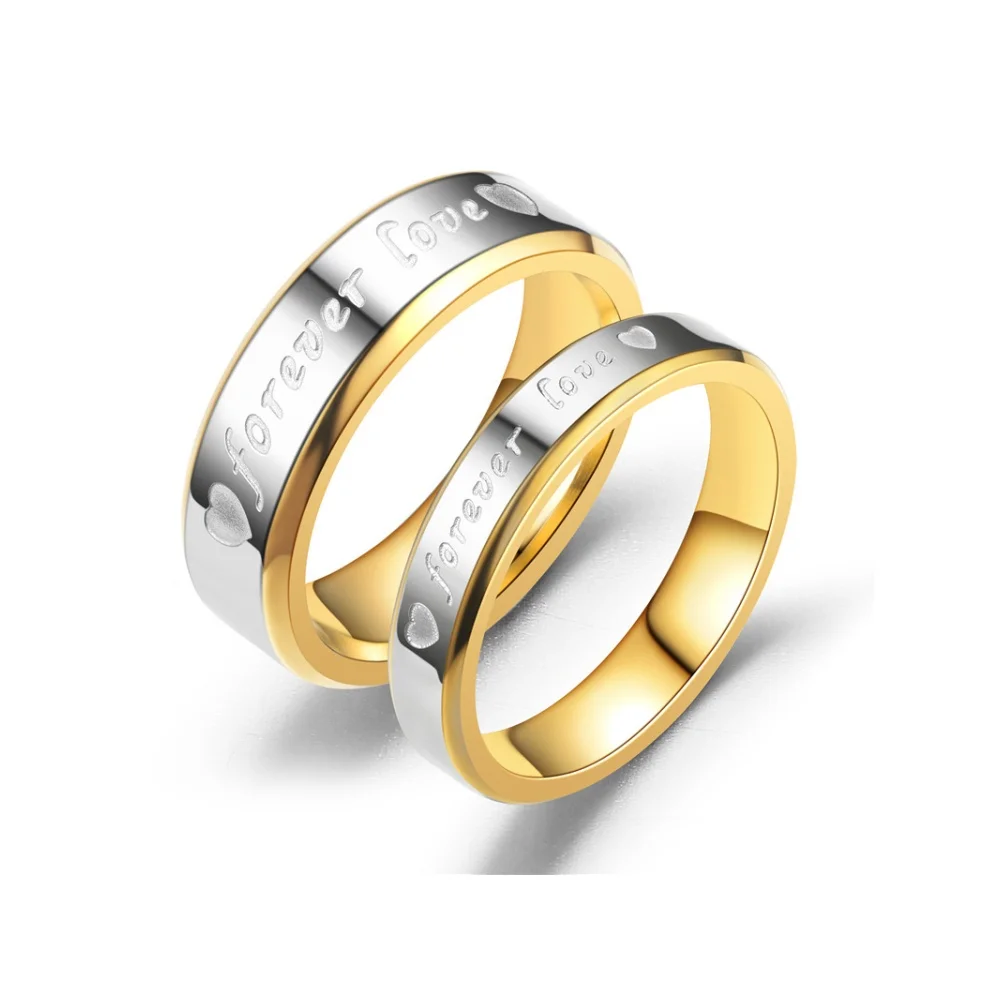 موضة للأبد الحب الفولاذ المقاوم للصدأ رومانسية القلب خواتم النساء الرجال اكسسوارات حفلات الزفاف هدية زوجين المجوهرات بالجملة #3