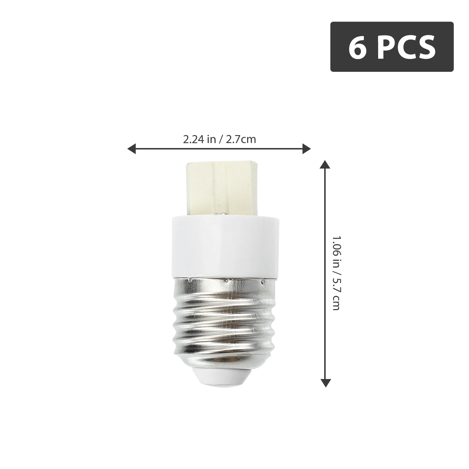 6pcs E27 to Light Socket Adapter PC Material Holder Converter LED Safe Practical Efficient Conversion Method