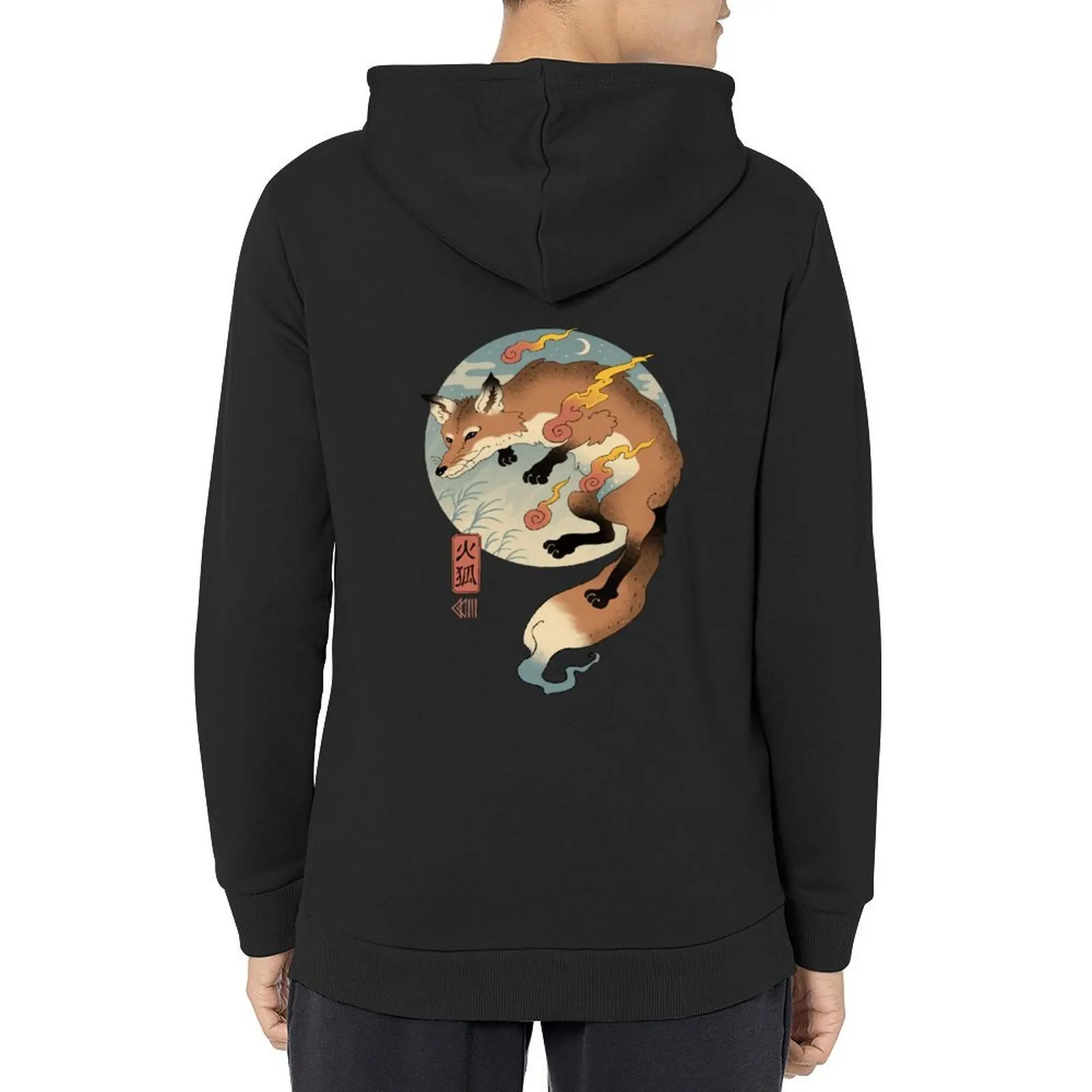 

Fire Fox Ukiyo-e Hoodie korean autumn clothes hooded shirt autumn new products mens clothes hoodie for men