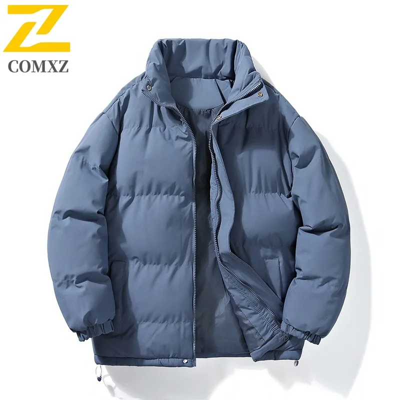 

COMXZ Men Padding Coat Solid Color Stand Collar Outdoor Riding Lightweight Coat Travel Collar Cold Protection Winter Garment