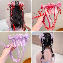 New Chinese Style Bow Tassel Streamer Hairpins Children Sweet Girls Hair Clips Cute Women Barrettes Hairgrips Hair Accessories