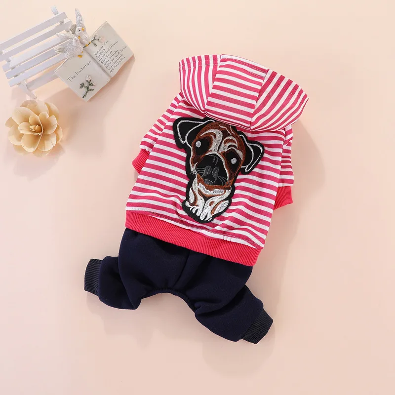 Dog Jumpsuit Spring Overalls for Dogs Hoodies Pants Set Costume French Bulldog Yorkie Chihuahua Clothes for Small Dogs Tracksuit