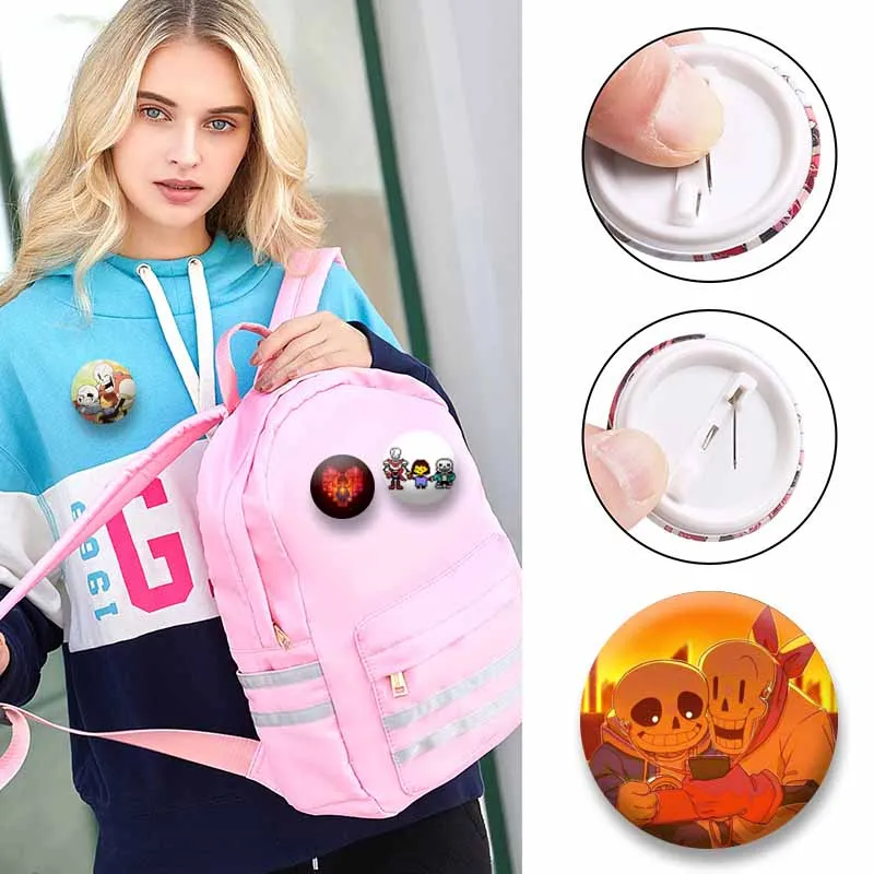 Anime Game U-UNDERTALE Frisk Sans Papyrus Brooches Funny Cartoon Character Enamel Pins Backpack Accessories Jewelry Badges Gifts