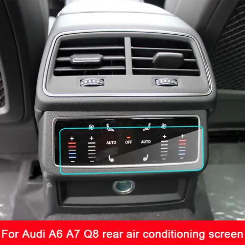2019 Audi A6 A7 Q8 후면 에어컨 스크린 용 화면 보호기, 9H 경도 강화 유리 스크린 보호 필름
