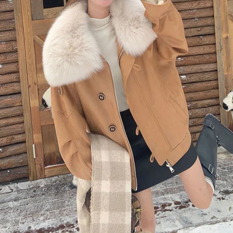 

Big fur collar short parker down cotton clothes women's winter new thickened warm cotton-padded jacket