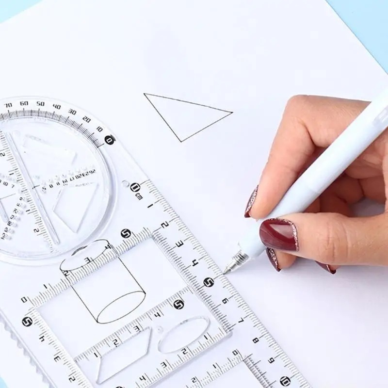 5 Pcs Geometric Ruler Drawing Ruler Mathematical Ruler Draft Ruler School Supplies Measuring Tool for Study