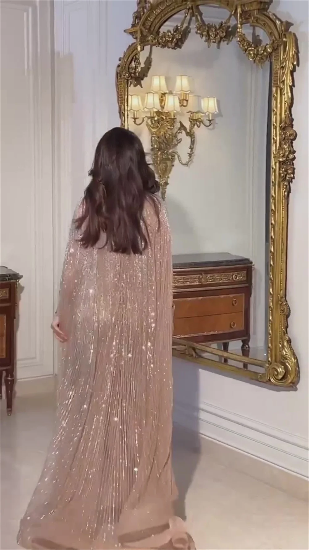 Vestido largo de noche con volantes de Organza de Arabia Saudita, vestido de fiesta de Navidad, cuello alto, a medida, para ocasiones