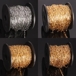 1Meter/lot Stainless Steel Oval Link Cable Chains Bulk Necklace Findings DIY Bracelet Anklet Chain for Jewelry Making Supplies