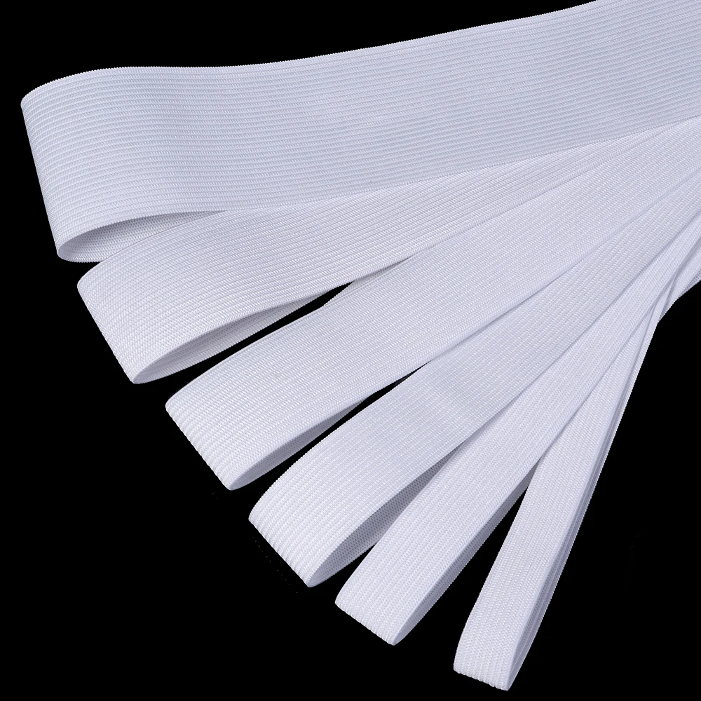 5/10 Yards 15/20/25/30/35/40/45/50/60 MM Weiß Nylon Elastische Band Elastische Für Seil Kleidungsstück Hosen DIY Nähen Zubehör