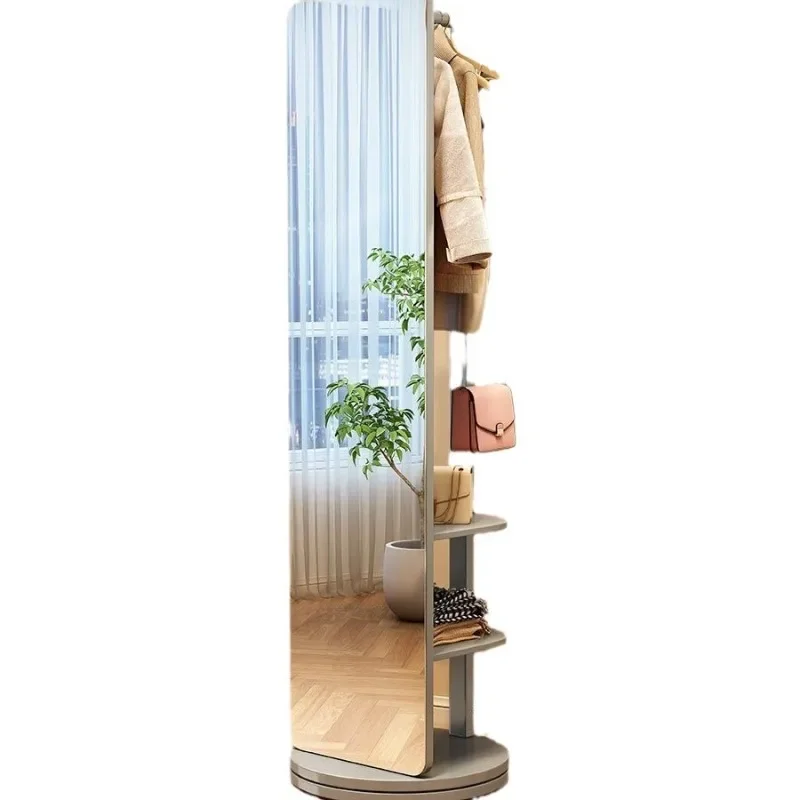 Full-length mirror Floor-to-ceiling rotating full-length mirror Multifunctional full-length mirror Solid wood coat rack