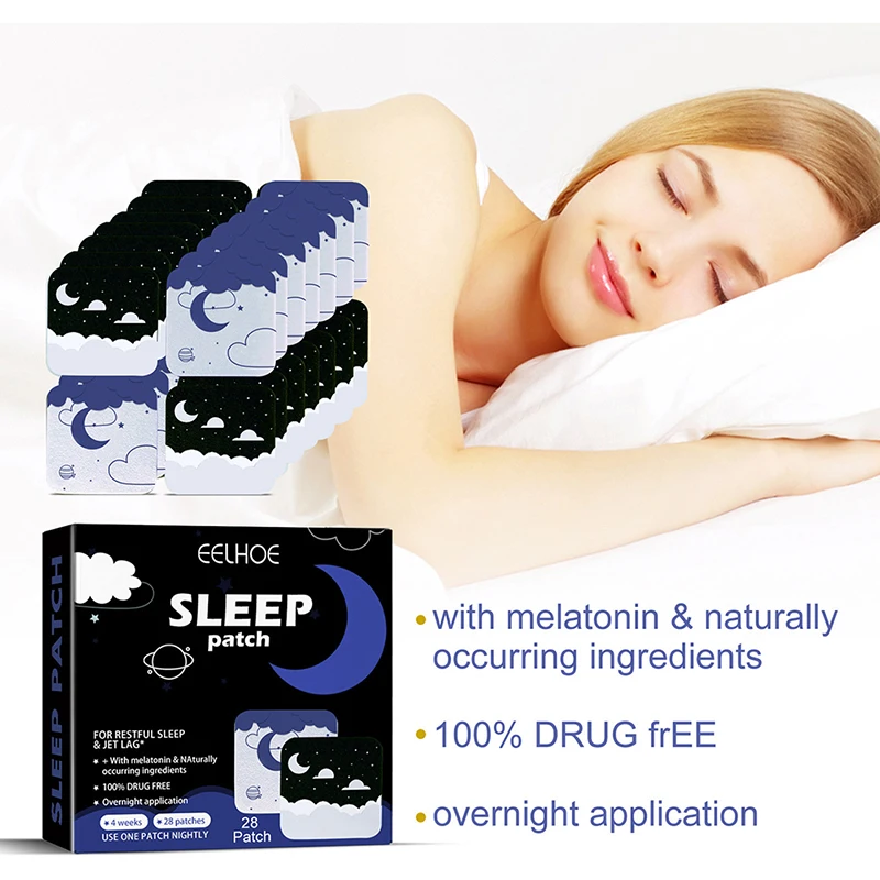 28Pcs Sleeping Patches Relieve Stress Anxiety Improve Insomnia Brain Relax Sticker Personal Health Care Accessories