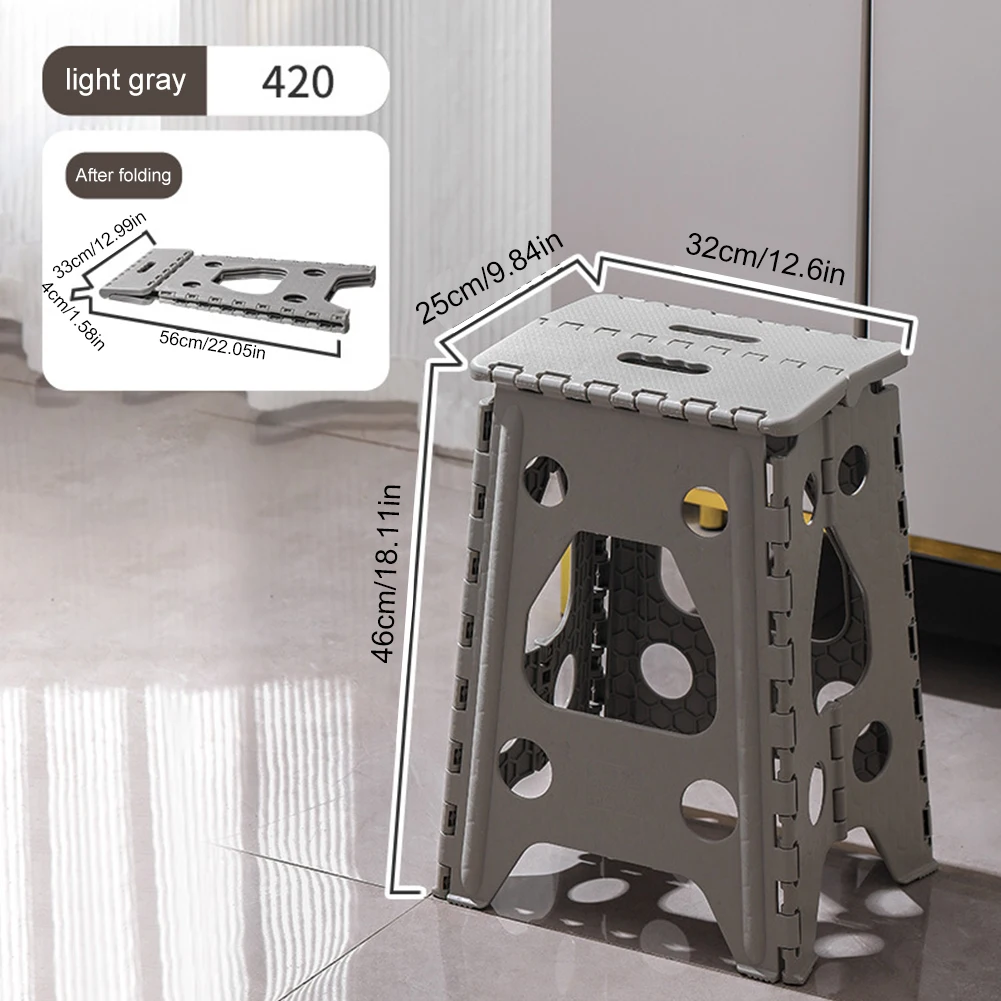 400 رطل قدرة كرسي بلا ظهر قابل للطي البلاستيك عدم الانزلاق للطي خطوة البراز في الهواء الطلق كرسي تخييم مقعد المحمولة سميكة مسند القدمين