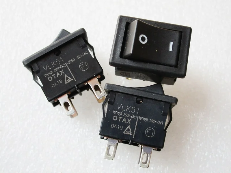 

2pcs New Authentic Japanese OTAX Rocker Switch VLK51 10A 250V 4 Feet 2 Files Silver Contacts