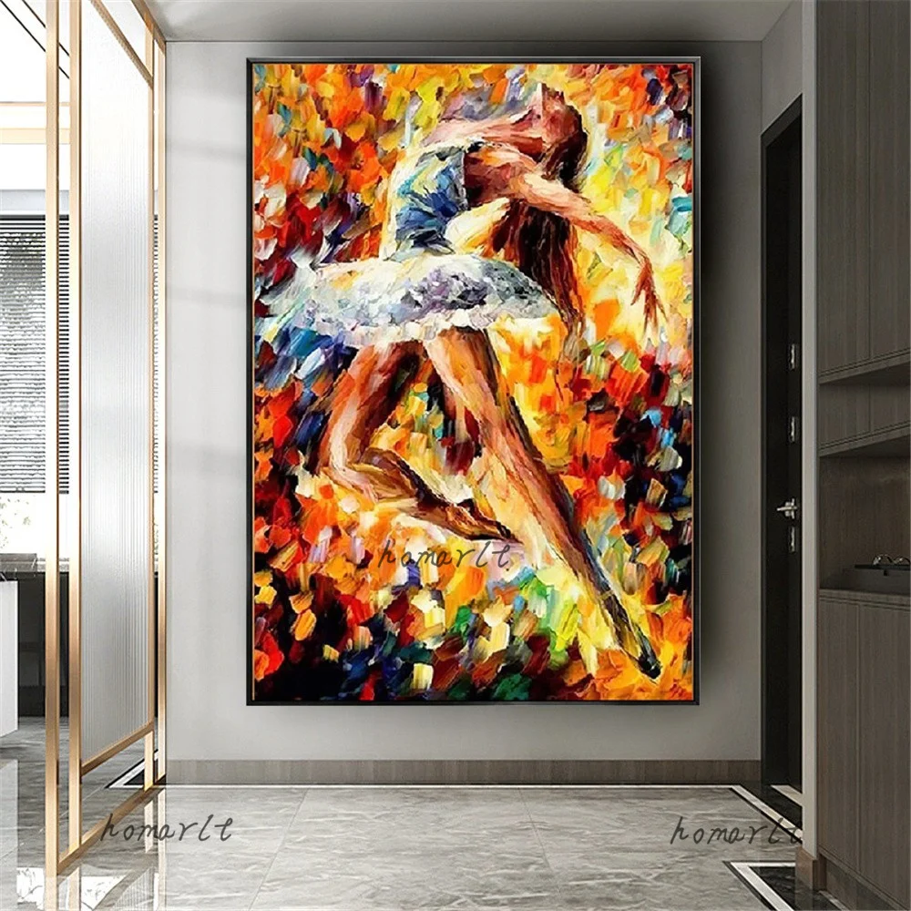 

Handmade Modern Oil Paintings Colorful Abstract Dancer Style Canvas Figure Wall Art Hotel Pictures Home Decor