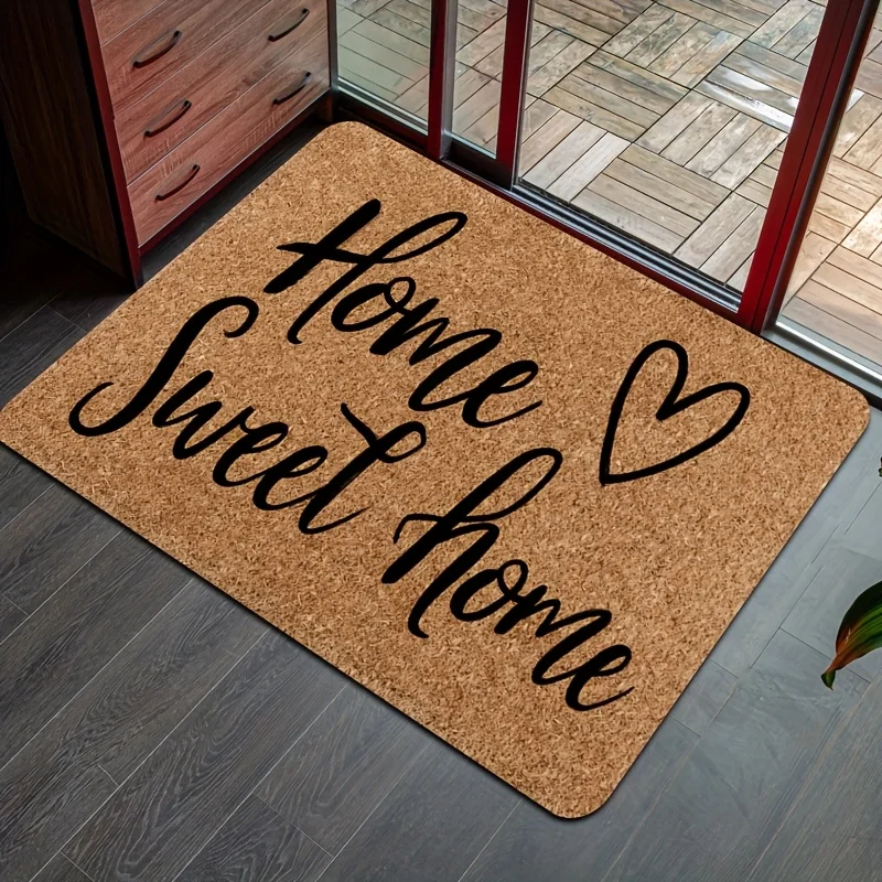 A Thick 8Mm Mat with a Minimalist Letter Design, Suitable for Entryways, Laundry Rooms, Bathrooms, Kitchens, Living Rooms, And