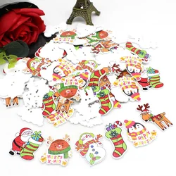 40 sztuk/partia nowe przyciski świąteczne 2 otwory Fit szycia DIY Scrapbooking dla Craft mieszane drewniane przyciski dekoracji na boże narodzenie