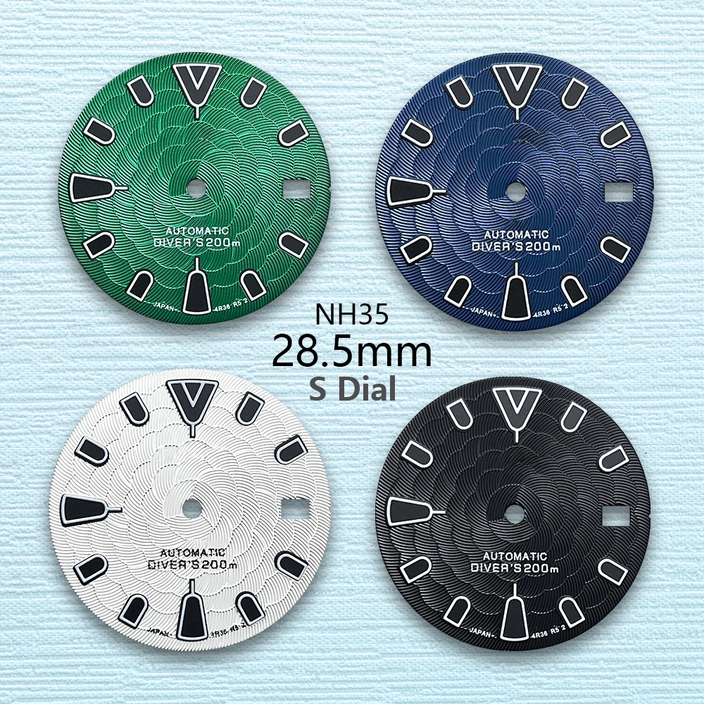 

28.5mm S Logo Dial Suitable for NH35/NH36/4R/7S Japanese Movement Lotus Flower High Quality Dial Watches Modified Accessories