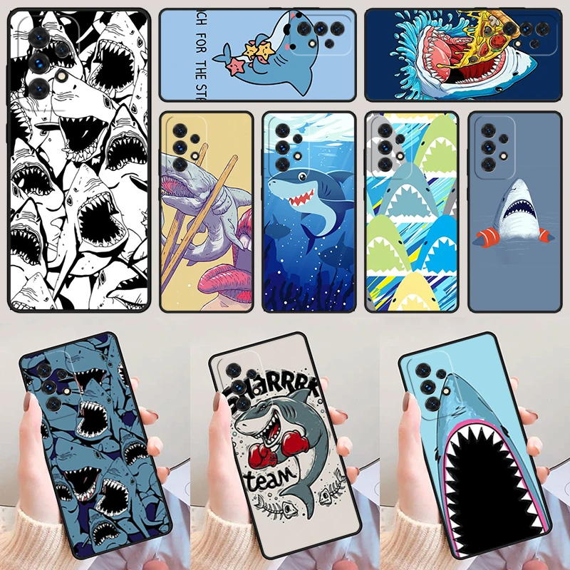 

Мультяшный чехол Акула для Samsung Galaxy A52 A72 A73 A20e A21S A50 A70 A11 A12 A42 A31 A40 A51 A71 A32 A80 A91, чехол для телефона