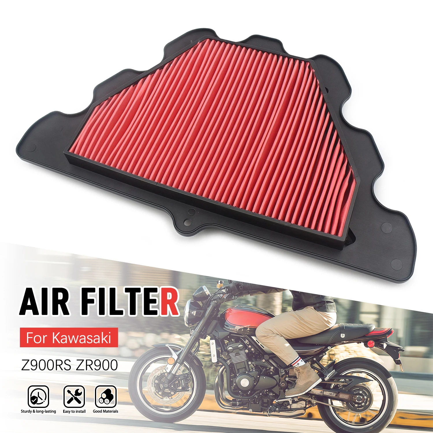 Motorcycle Air Filter Cleaner Intake Element For Kawasaki Z900RS Z900 RS/CAFE 2018-2023 Z900RS ABS/CAFE/SE 2024 11013-0768