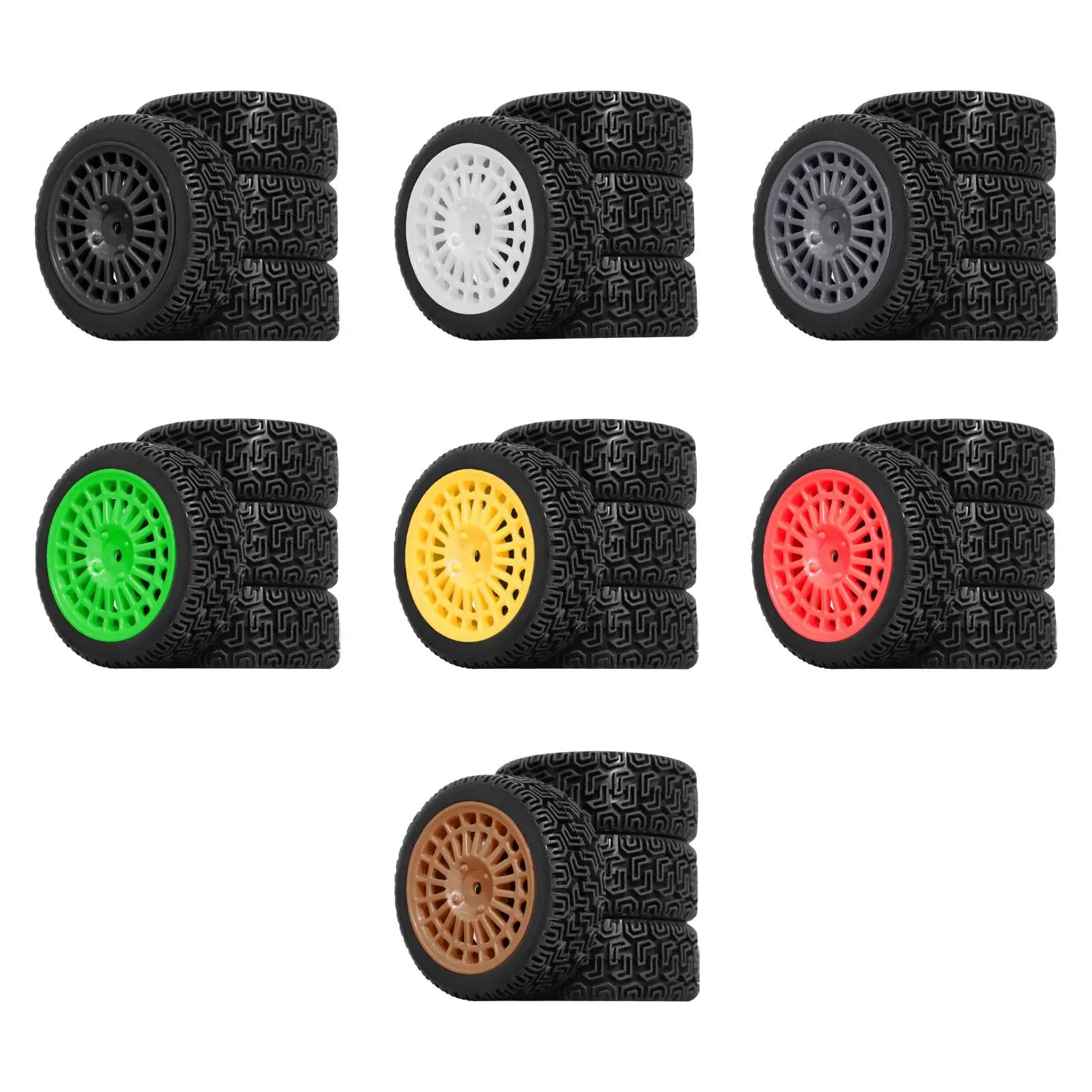 

4x Wheels Tires Model DIY Spare Parts Professional Easy Installation,Black DIY Accessories Upgrade Replacement for 1/10 XV02