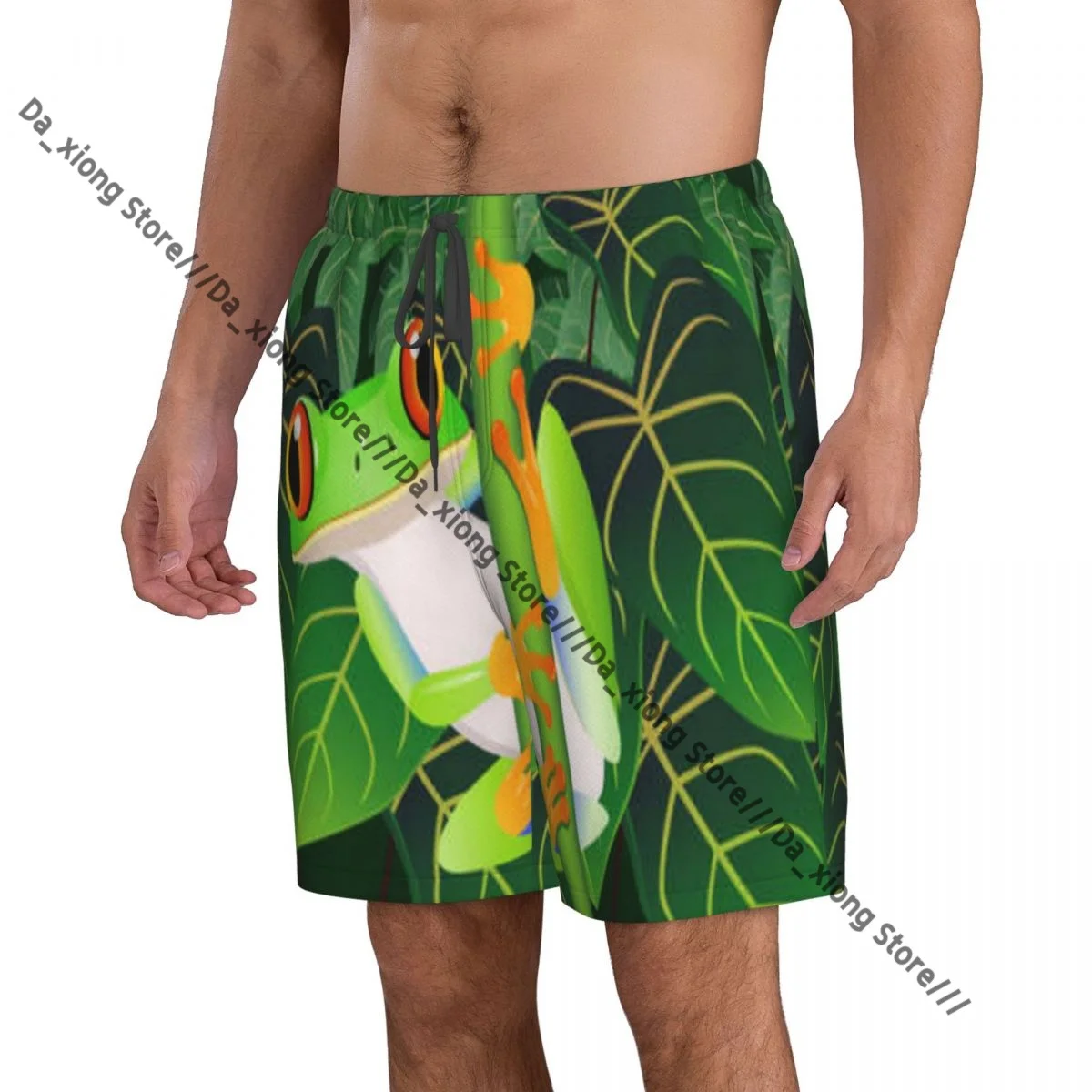 Men Beach Short Quick-drying Swimming Trunk Frog Swimwear Swimsuit Bathing Shorts