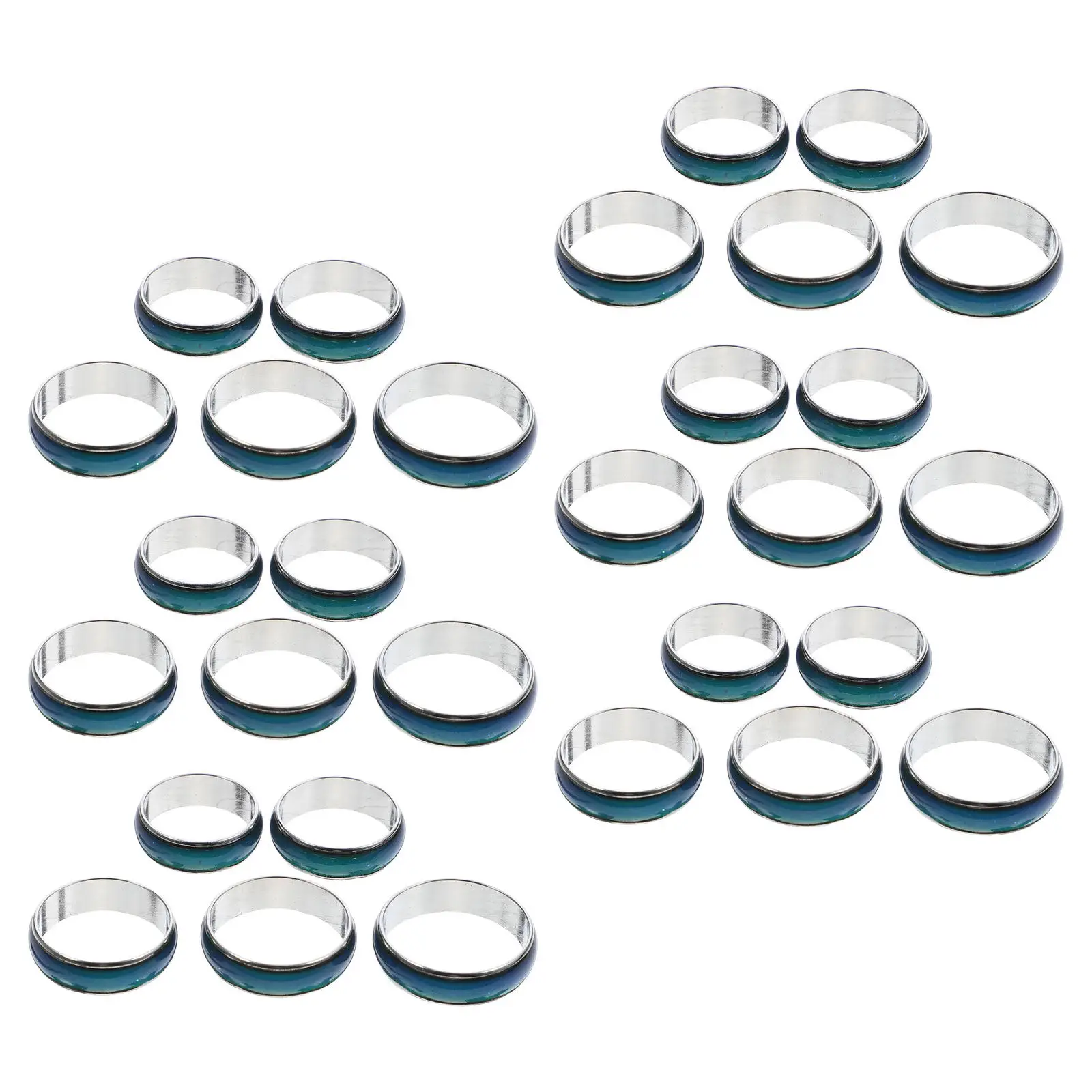 30 Pcs Heat Sensitive Ring Mood Jewelry Color Changing Emotion Band for Couples Fashion