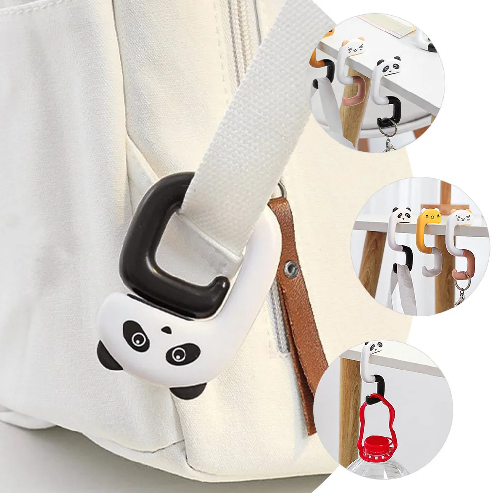 

Cartoon Animal Key Hooks Cute Panda Shape ABS Foldable Desk Hanging Hooks for Schoolbag Backpack Storage Flexible Table Hangers