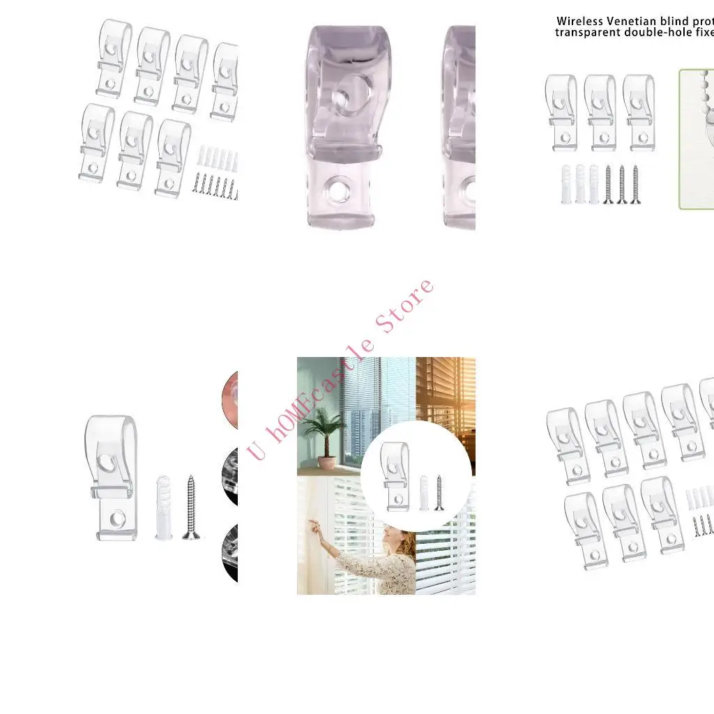 63HF Clear Cordless Blinds Hook Strong Metal Fixing Easy to Use for Window Safety
