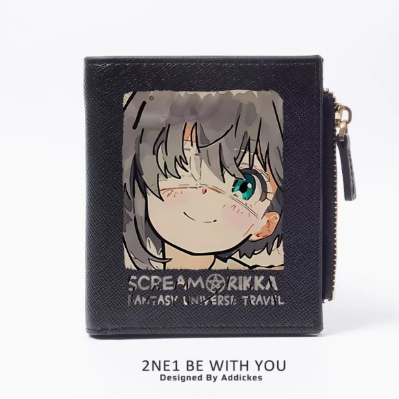 Anime Takanashi Rikka Zipper Wallet Fold Bag Multi Card  Coin Pocket Holder Fashion Kids Wallets Gift