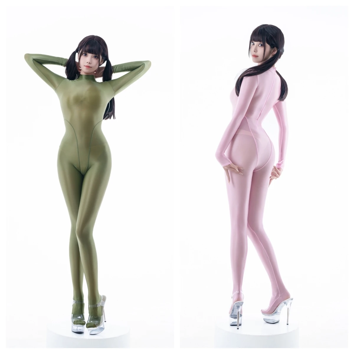 

Комбинированный прозрачный тонкий глянцевый сексуальный комбинезон с длинным рукавом Леггинсы Женская Спортивная одежда большого размера комбинезон