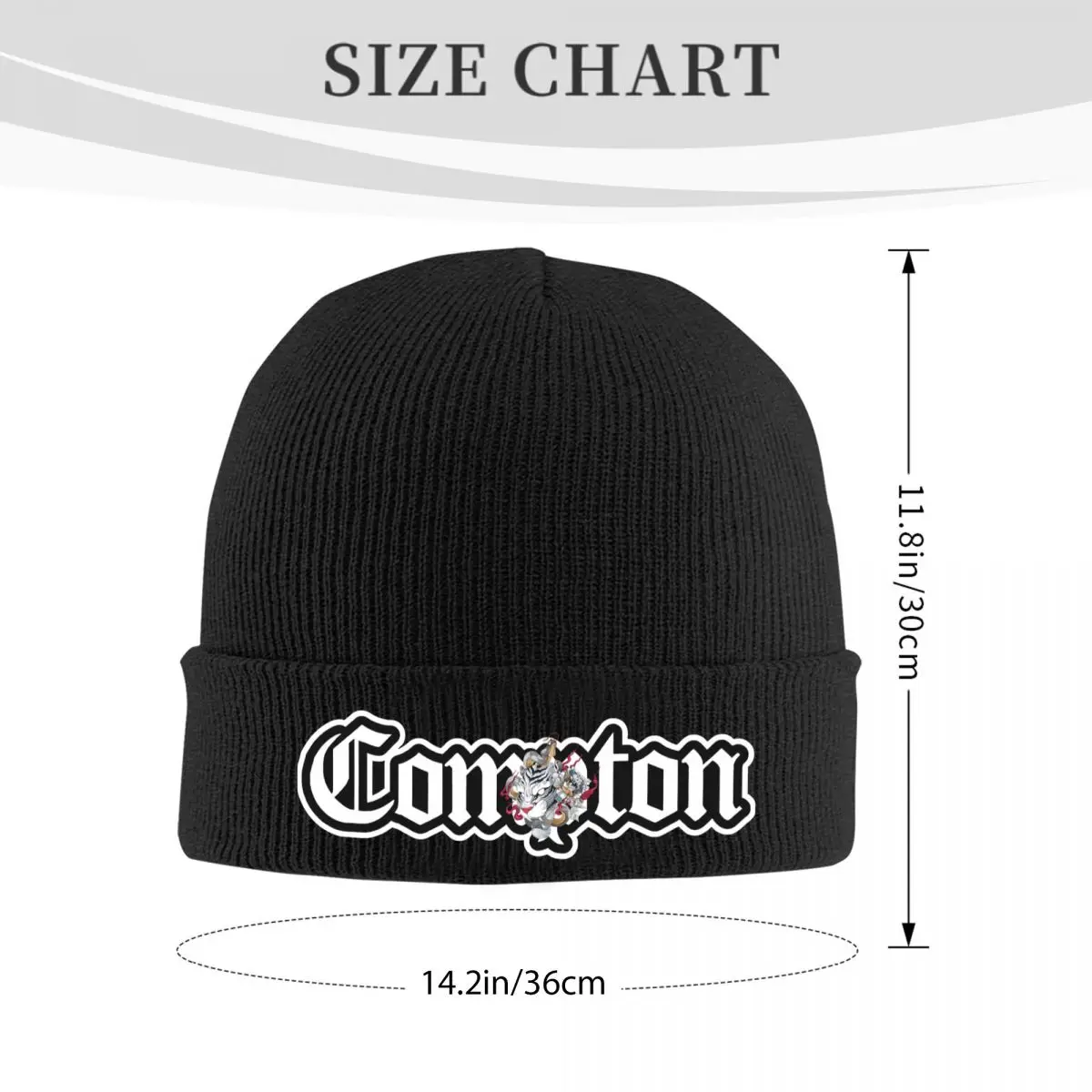 2024 New Fashion Beanie Hats Compton Original Logo Knit Hat Kpop Elastic Unisex Adult Caps Spring Print Casual Bonnet Hats Gift