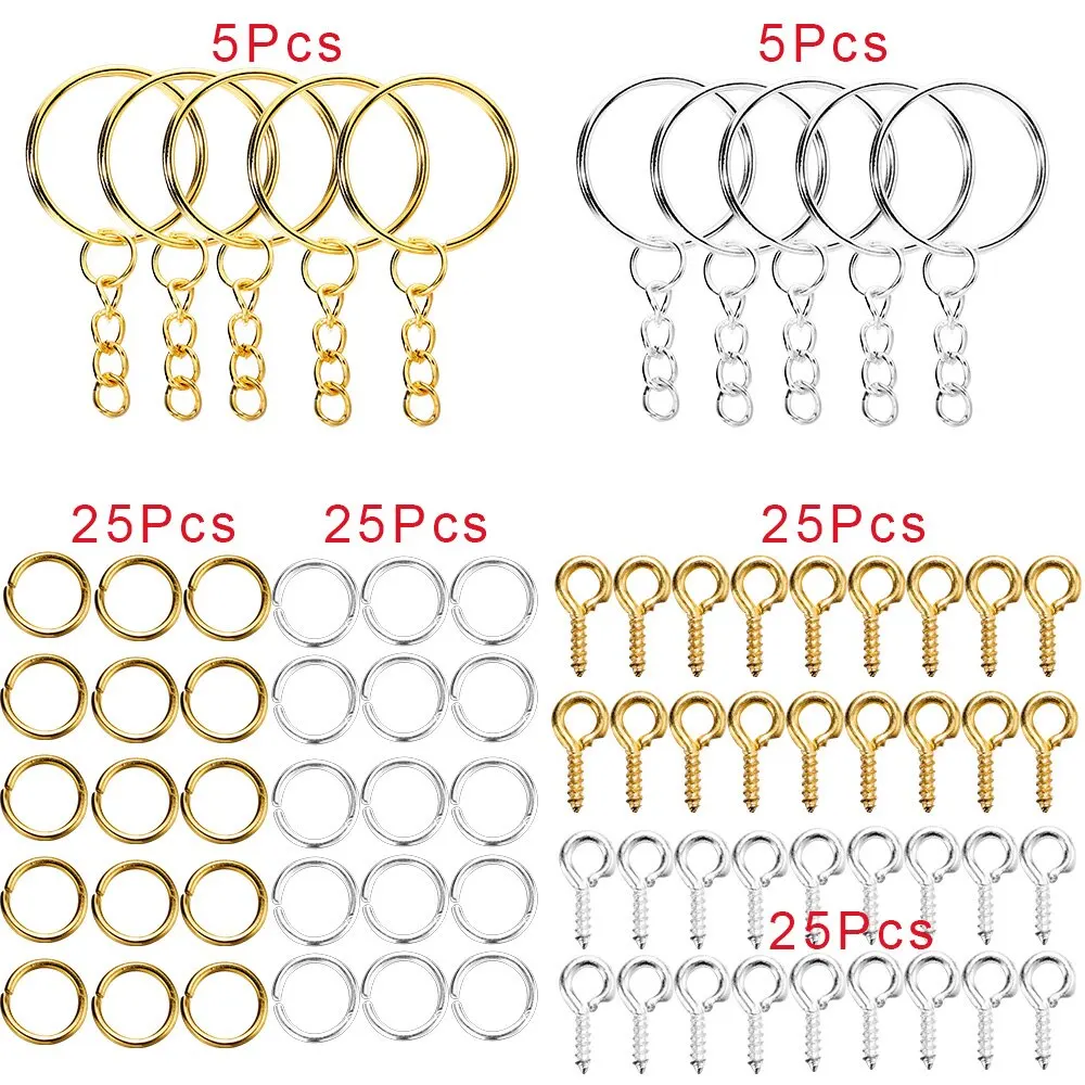 110Keychain Open Jump Rings Eye Pins Jewelry Making Accessories Kits for DIY Epoxy Resin Key Chain Key Ring Pendants