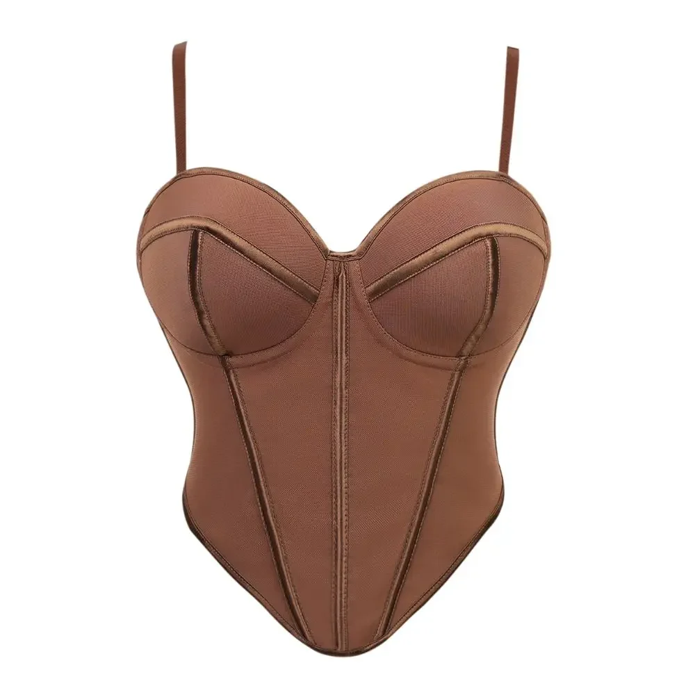 

Модный жилет с чашкой на шее, женский корсет с цветными блоками для девочек, дизайн на Хэллоуин