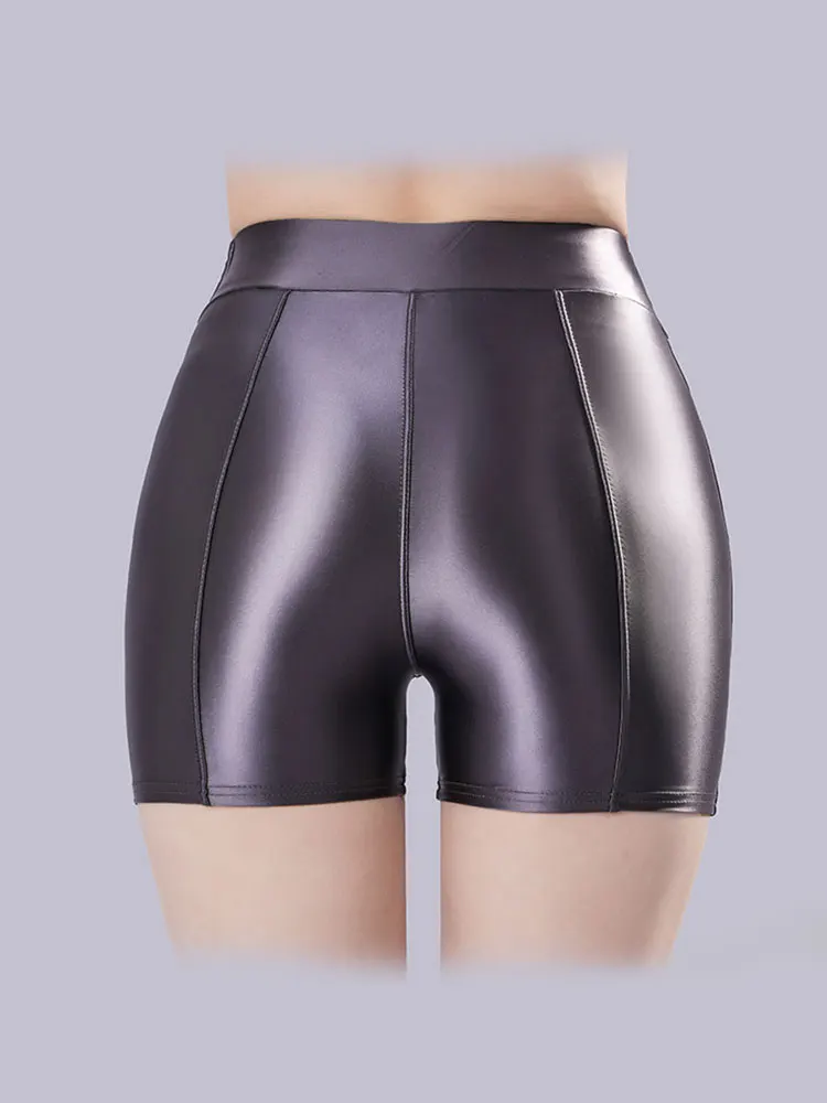 Sexy Women Smooth Shiny Satin Shorts Show Hip Wetlook Summer Shorts Candy Color Bottom Wear Safety Short Fashion Sexy Leggings