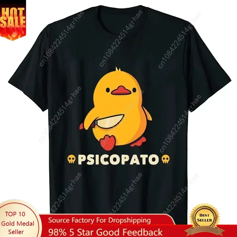 Duck with Knife Funny Clothes Aesthetic New Arrival Mens Clothes Tee Shirt Graphic T-Shirts Men Tshirt for Men Ropa Hombre 70413