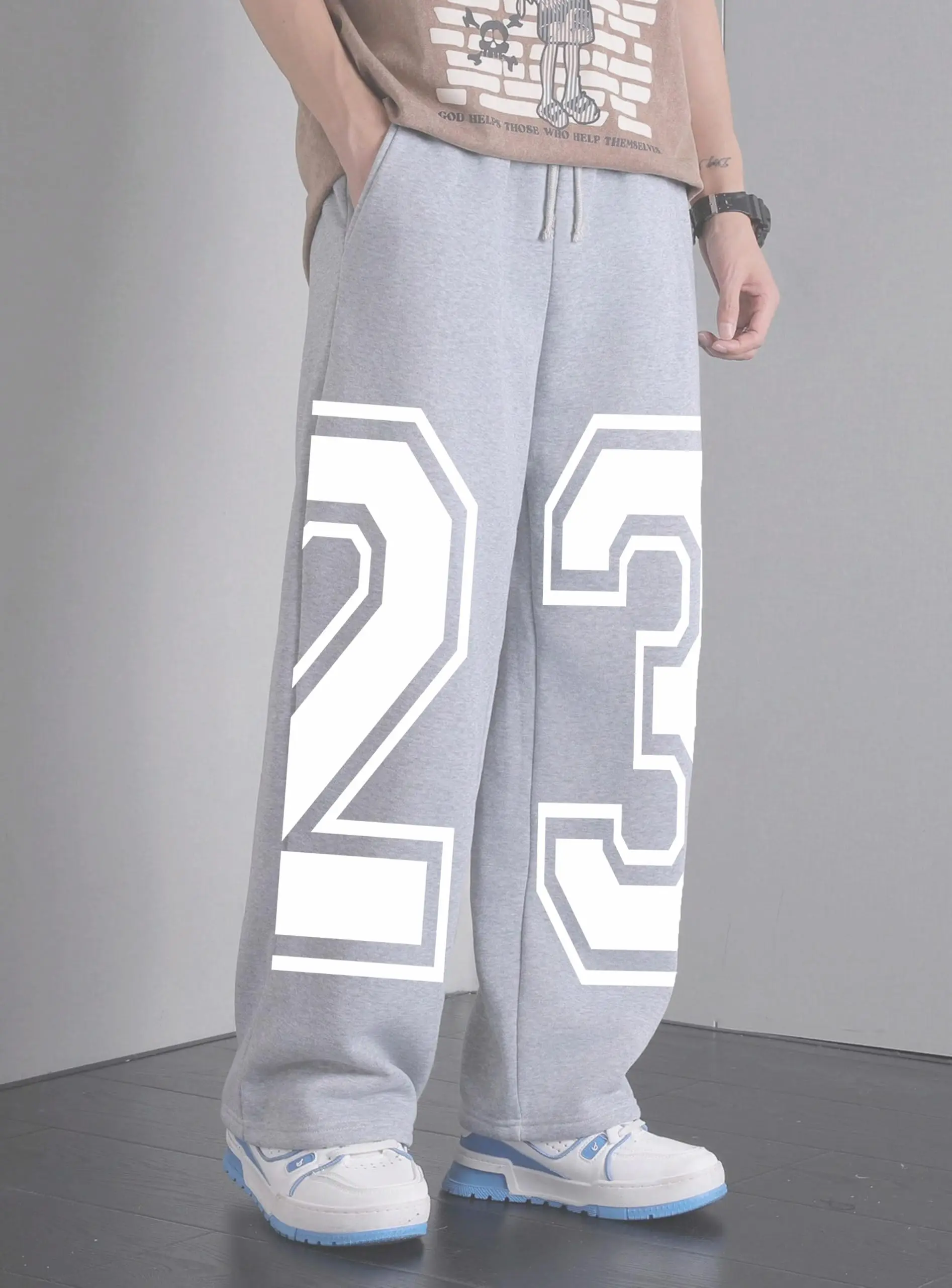 Retro Digital Dragon Print Men's and Women's Pants Street Fashion Trend Plus Size Loose Casual Sports Pants