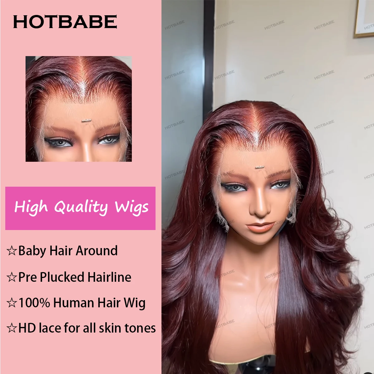 99J Burgundy 360 HD Lace Frontal Wigs Colored Body Wave Human Hair Wigs High Density 10-36 Inch Red Wig Brazilian Remy For Women image 3