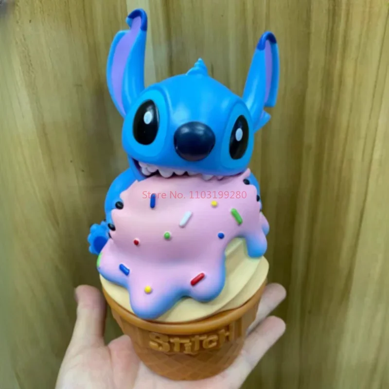 18cm Original Disney Stitch Cartoon Anime Figures Ice Cream Series Action Figure Pvc Model Doll Collectible Decoration Toys Gift