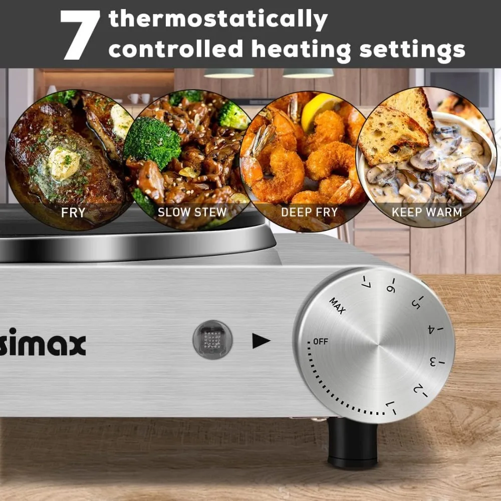 Electric Burner 1500W Hot Plate Cooking Single Burner Electric Stove with Heat-up in Seconds Adjustable Temperature Control