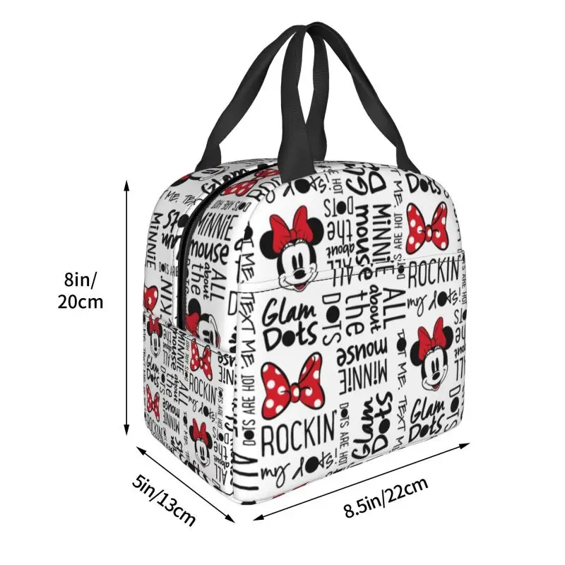 Custom Mickey Mouse Lunch Bag Portable Cooler Thermal Insulated Lunch Box For Women Kids Picnic Travel Food Tote Bags