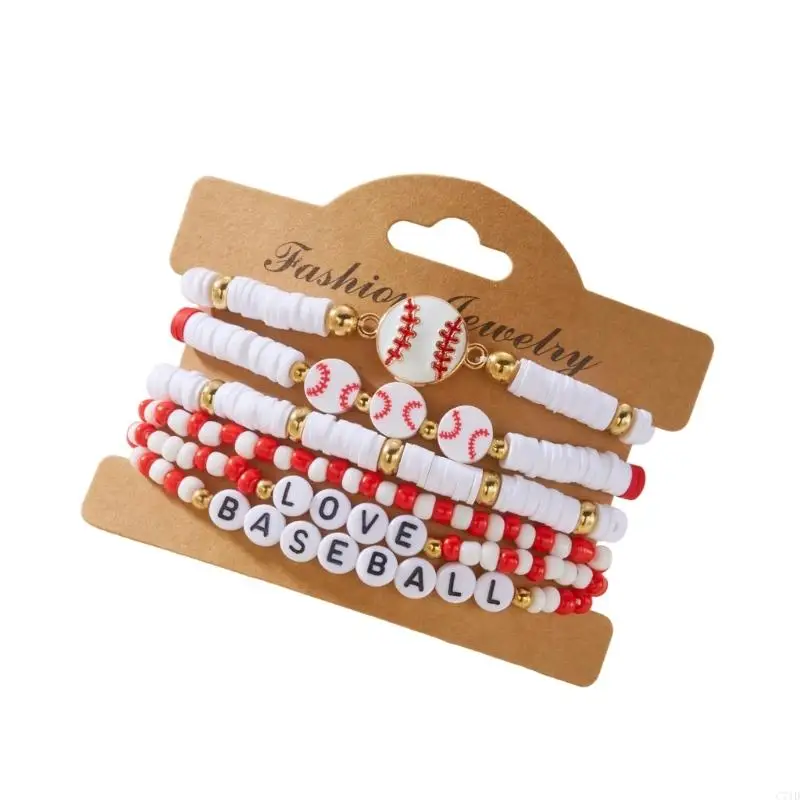  Multicolor Athletic Bead Bracelet Soccer Softball Inspired Fashion Accessory