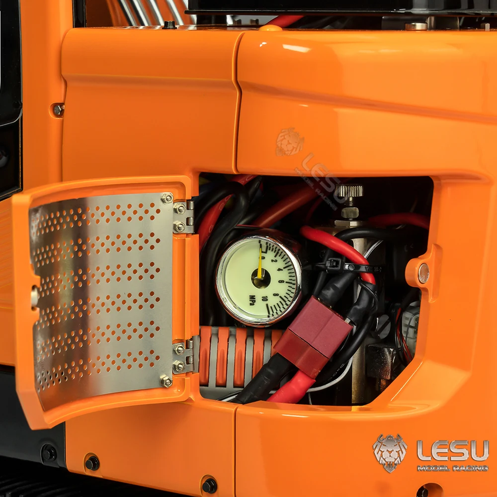 LESU 1/14 RTR ET26L RC حفارة هيدروليكية معدنية Aoue نموذج التحكم اللاسلكي 2 الأسلحة حفار رسمت الانتهاء من شاحنة خفيفة لعبة TH23048