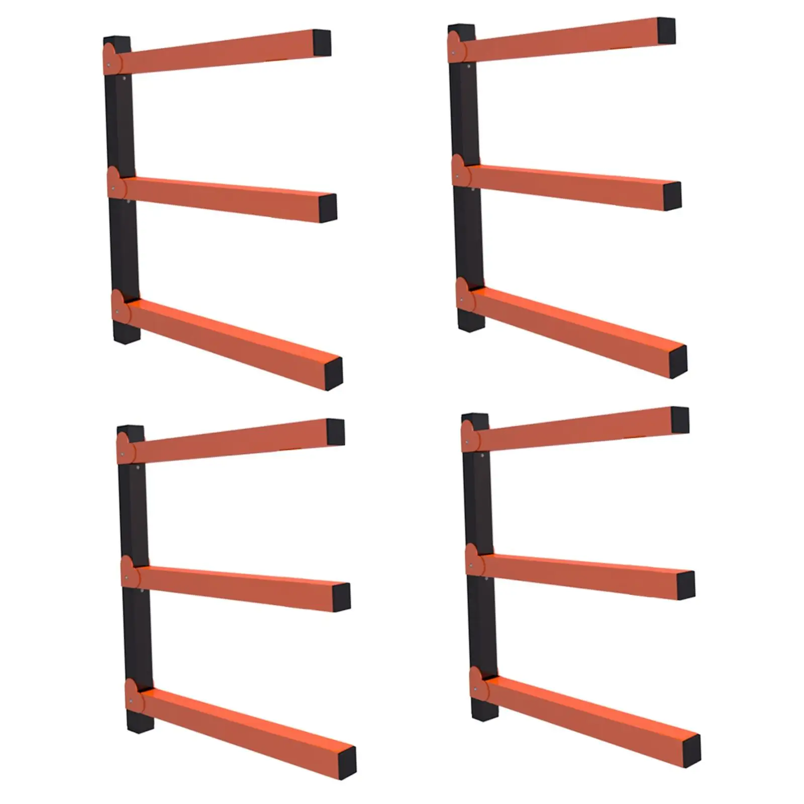 4x Wall Mount Wood Organizer Metal Racks Heavy Duty Sturdy Lumber Storage Rack for Indoor Outdoor Garage Shed Workshop Basement