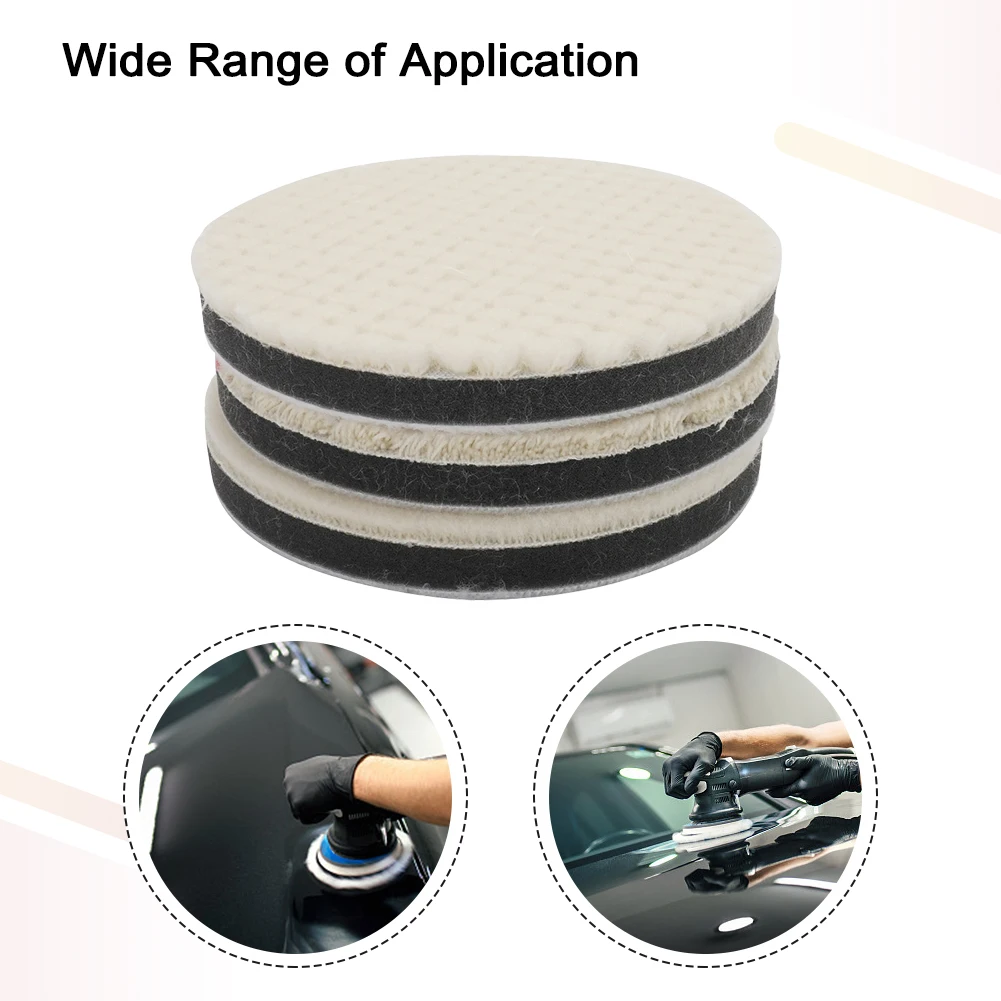 Buffing Polishing Pads Wool Tools 3/5/6/7 inch Waxing White Automobile Wood Cleaning Electric machines Finishing