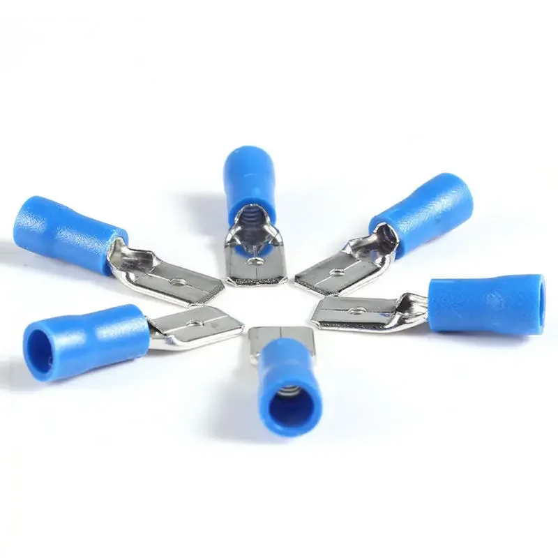 10/50PCS 2.8mm 4.8mm 6.3mm Insulated Male Crimping Terminals Electrical Seal Spade Wire Connector