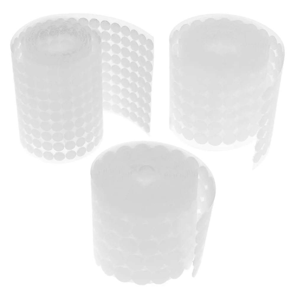 10/15/20mm Self Adhesive Fastener Tape 1000 Pairs Hook Loop Sticker Round Strong Sticker Round Coins Nylon Tape