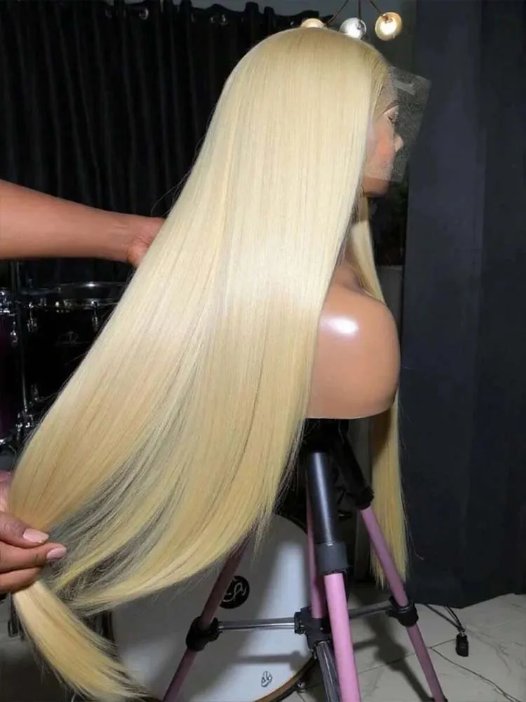 16 34 Inch 613 Blonde Straight 13x4 13x6 HD Transparent Lace Front Human Hair Wigs For Women Brazilian Lace Frontal Wig