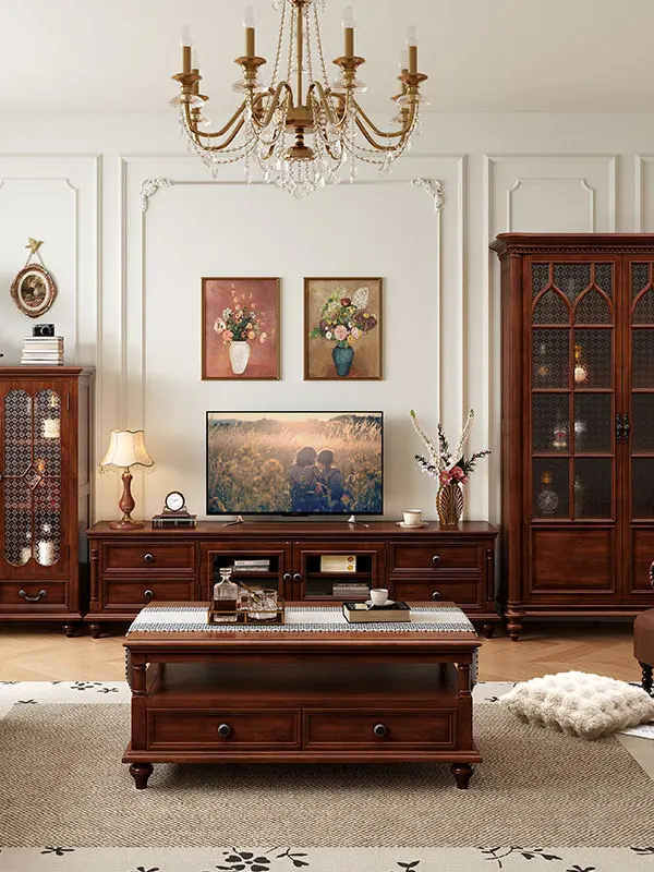 Armário de vinho de madeira maciça americano sala de estar armário de exibição de parede do agregado familiar pequena porta de vidro retro alto e baixo
