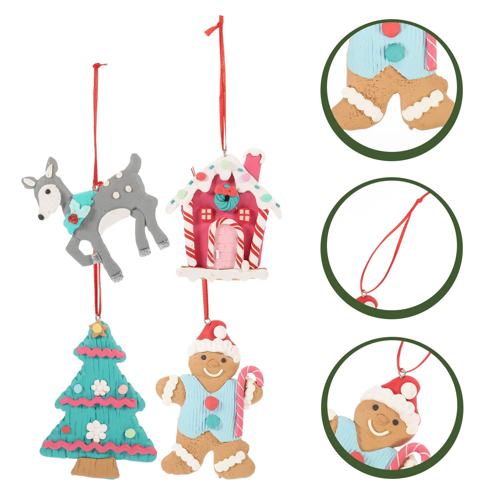 

4Pcs Christmas Tree Decor Cute Hanging Ornaments Xmas Party Decorations Xmas Tree Hanging Pendants Holiday Supplies